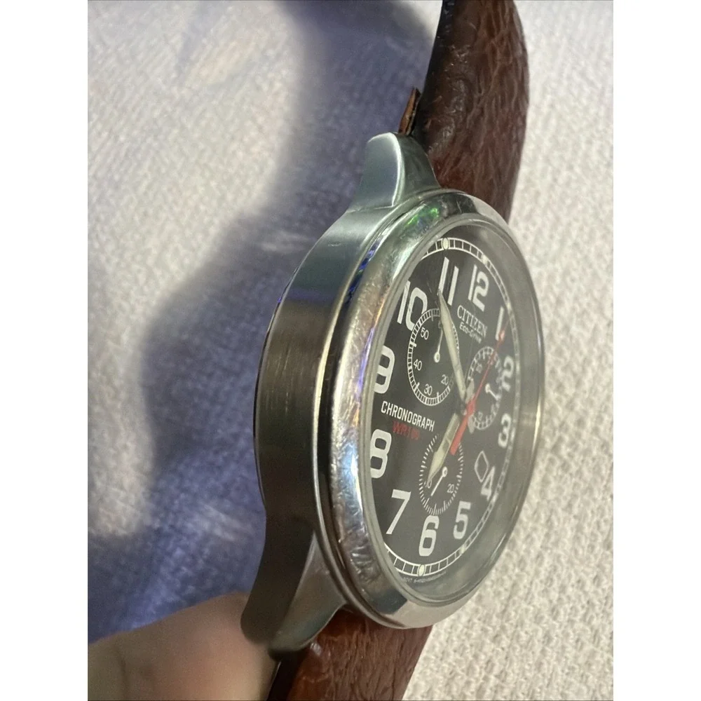 Citizen Eco-Drive Chronograph Men's Watch Black Solar Powered Quartz Military